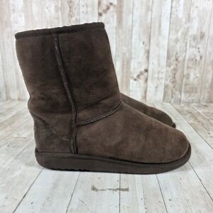 UGG Australia Classic Short Chocolate Brown Suede Lined Boots Womens Size‎ 5